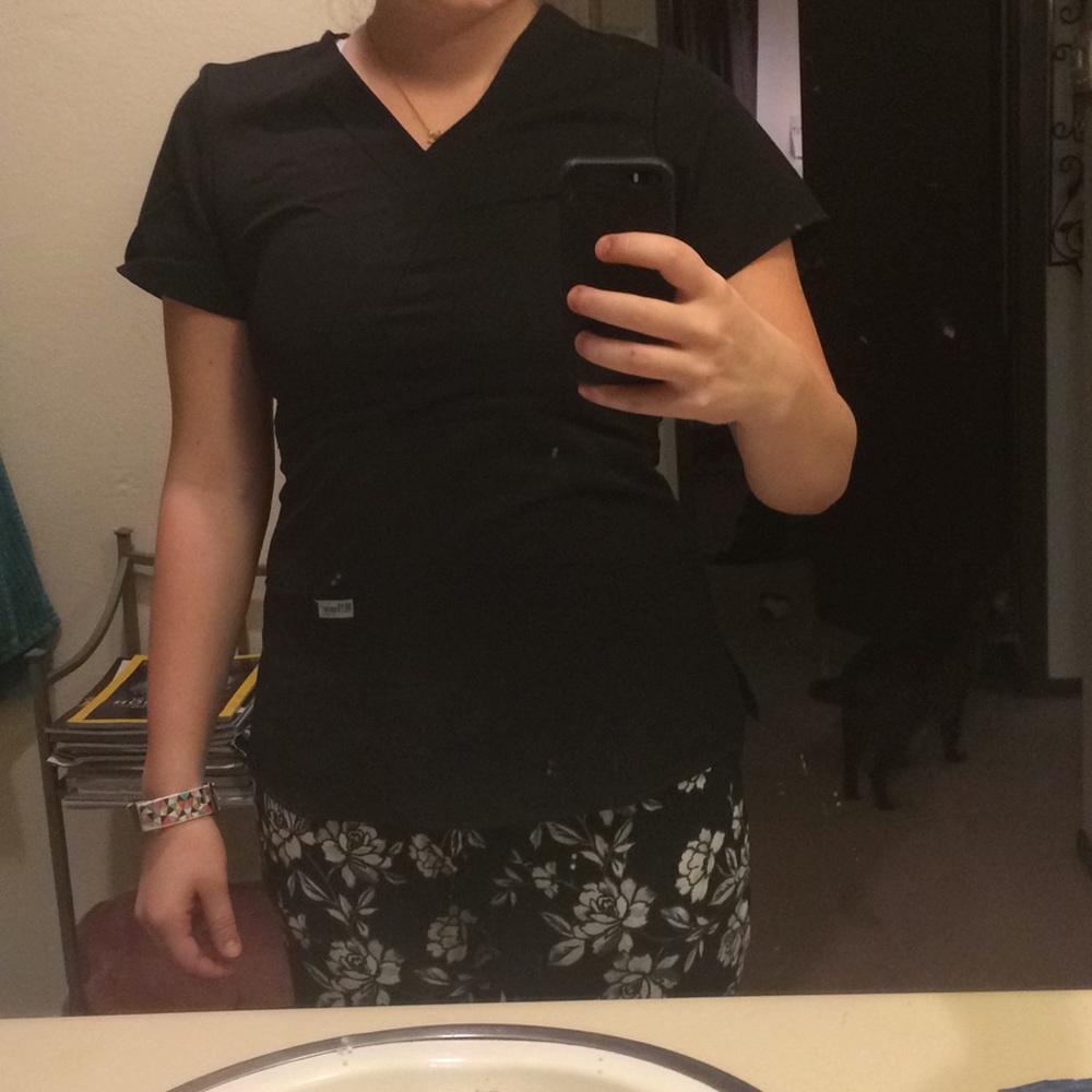 Women's Black Scrub Top